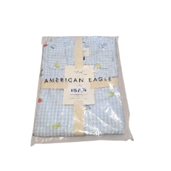 American Eagle X Snoopy New Seersucker Woven‎ Pajama Set Womens Size XL - Picture 2 of 6